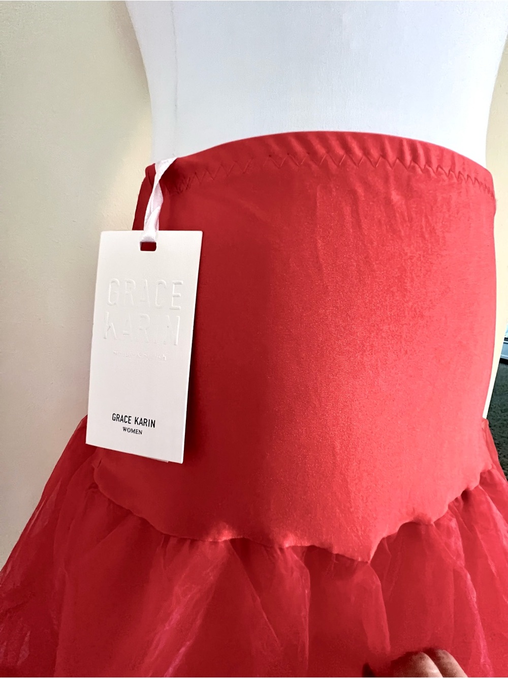 NWT GRACE KARIN 50’ RED womens PETTICOAT CRINOLINE Dancing swing SKIRT womens XL - Picture 4 of 9